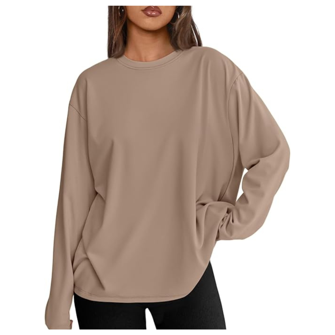Trendy Queen Women's Oversized Long Sleeve T-Shirt
