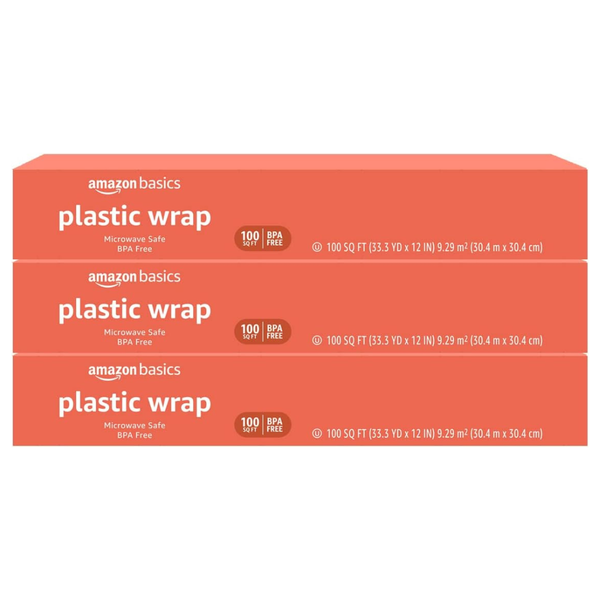 3-Pack Amazon Basics 300 Sq Ft Plastic Wrap
