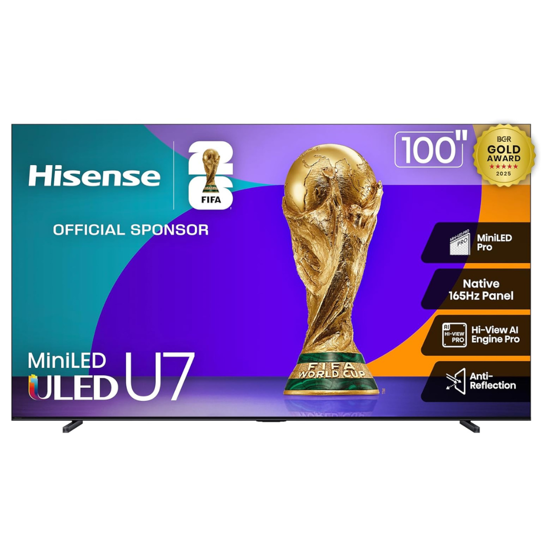 100" Hisense Class U7 4K Ultra HDR Smart Mini-LED ULED Google TV