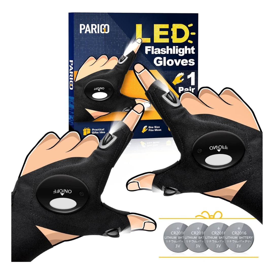 Parigo LED Flashlight Gloves (1-Pair)