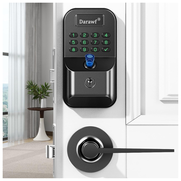 Keyless Entry Front Door Fingerprint Smart Lock Set With Keypad