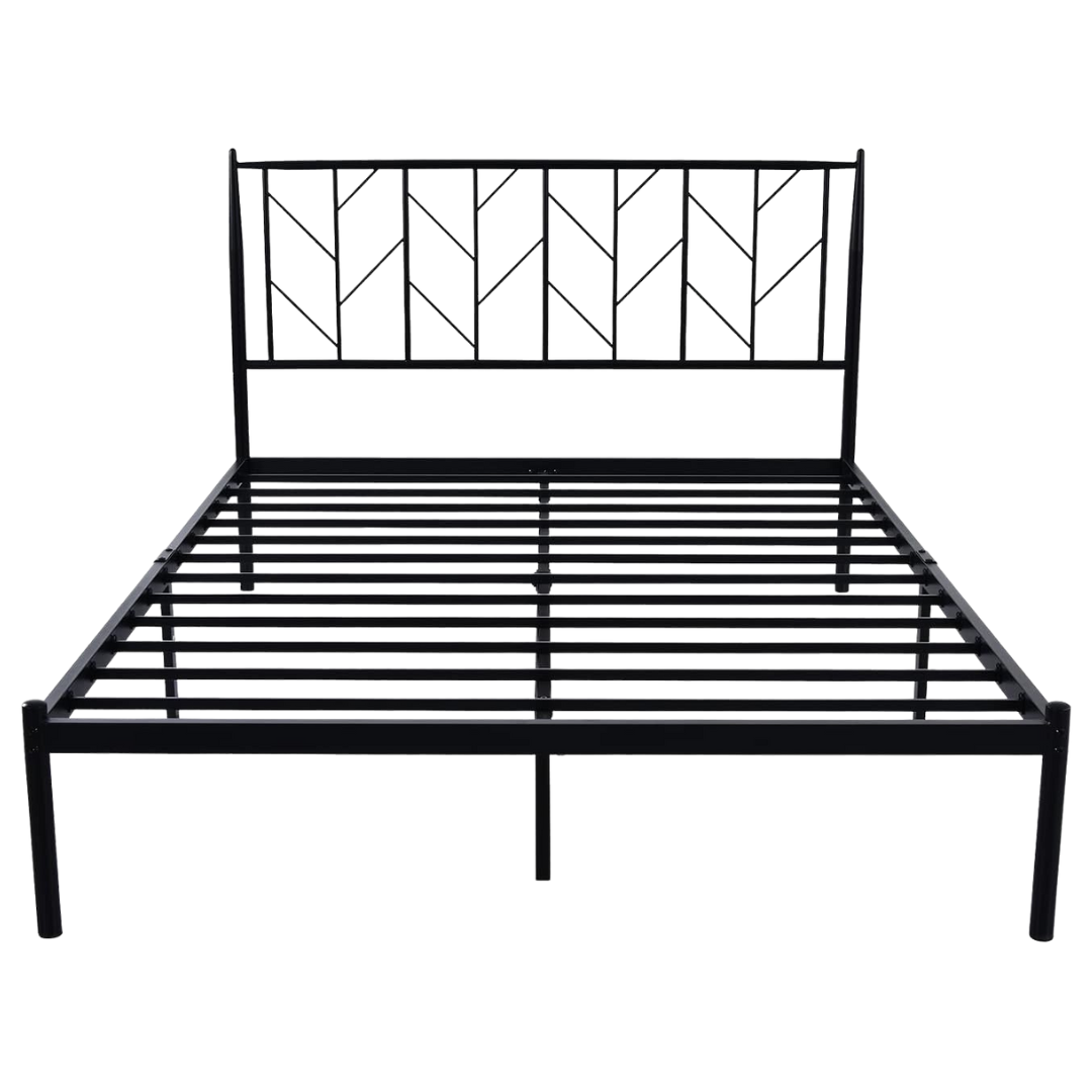 Full Size Metal Platform Bed Frame With Headboard