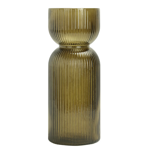 Better Homes & Garden Green Translucent Ribbed Glass Tabletop Vase