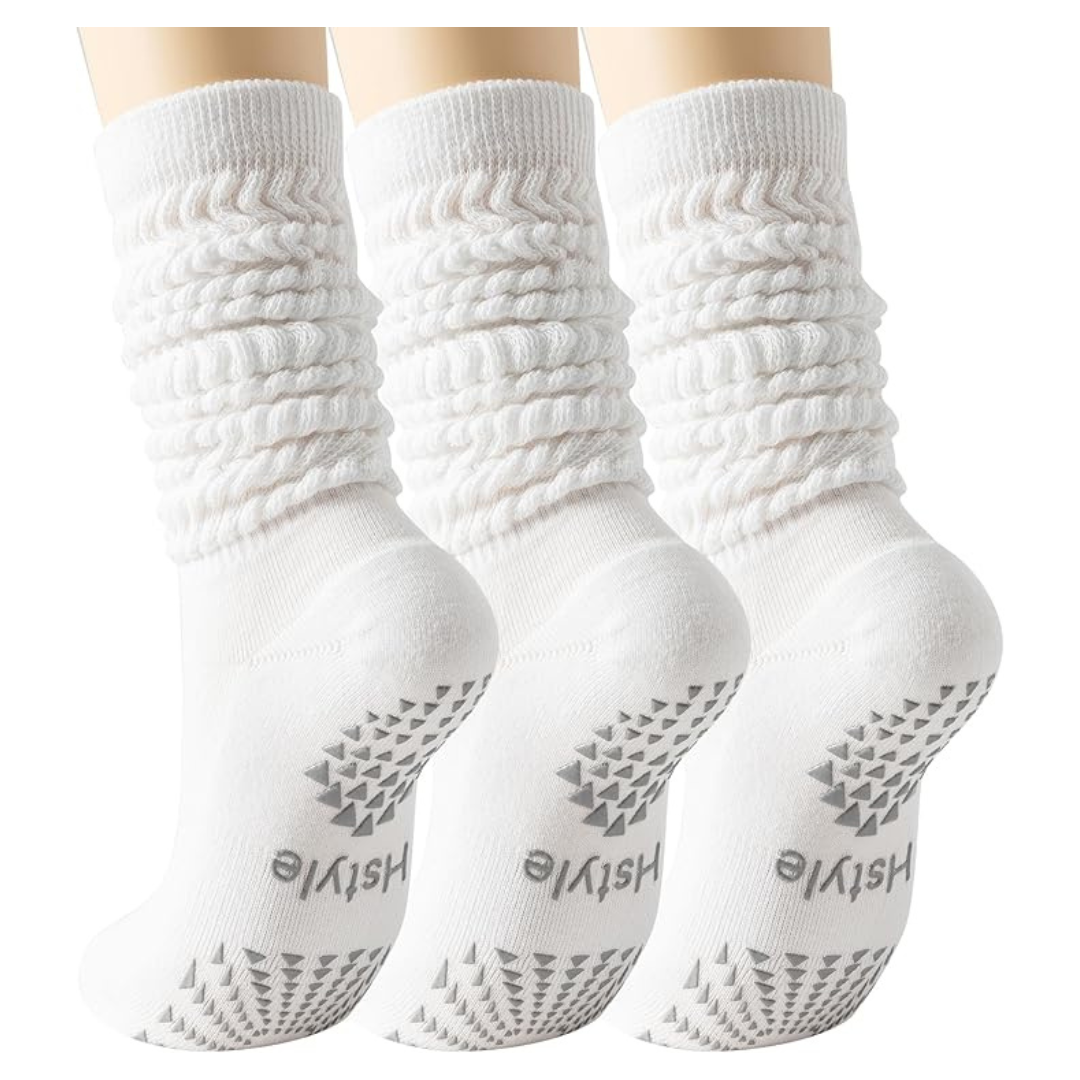 3-Pairs Hstyle Grip Pilates Socks For Women