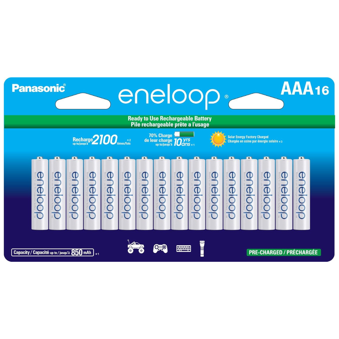 16-Pack Panasonic eneloop AAA 2100 Cycle Rechargeable Batteries