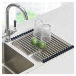 17.5" x 11.8" Seropy Kitchen Stainless Steel Roll Up Dish Over The Sink Drying Rack