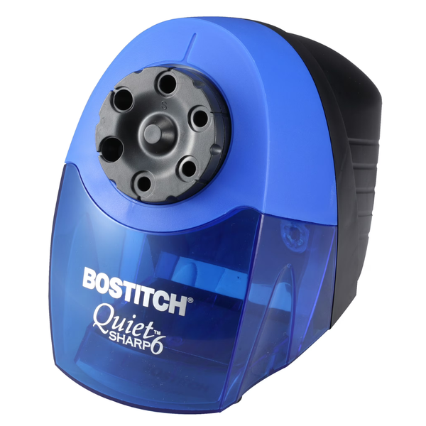 Bostitch QuietSharp Electric Pencil Sharpener With 6 Different Sizes (Blue)