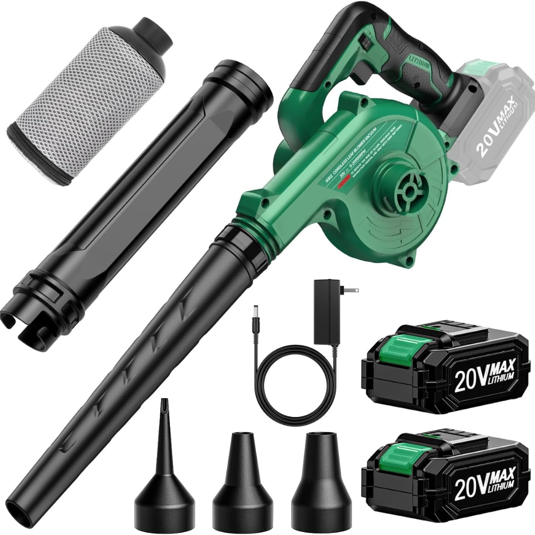 4-in-1 Cordless 2x2000mAh Battery Powered Leaf Blower Vacuum Combo