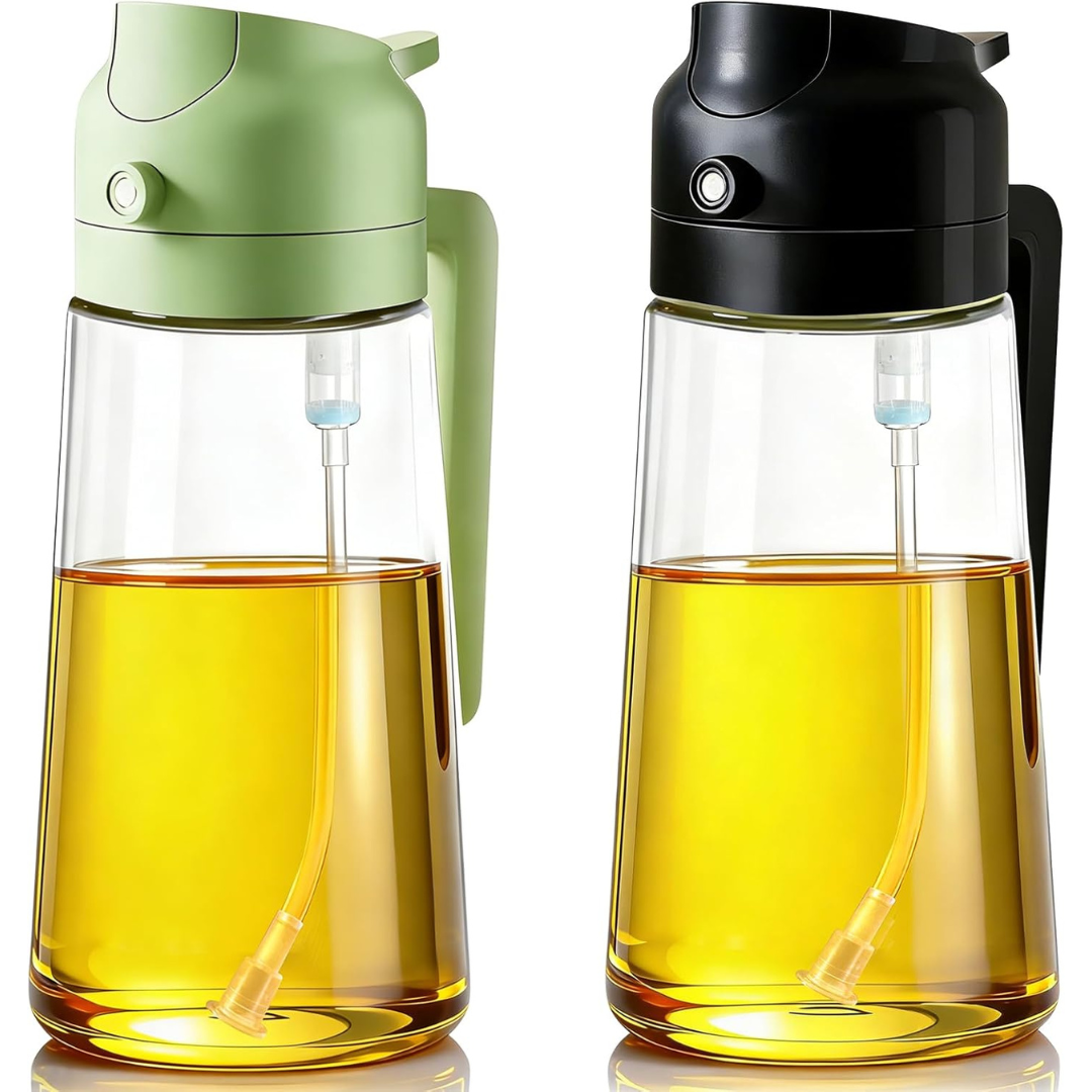 2-Pack 2-in-1 Oil Mister & Dispenser Bottle Kitchen Gadgets Accessories