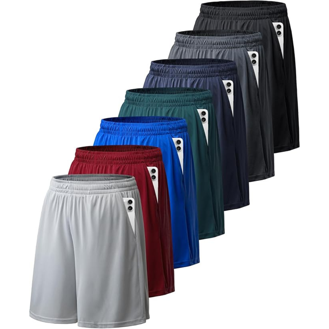 7-Pack Men's Workout Running Quick Dry Activewear Shorts