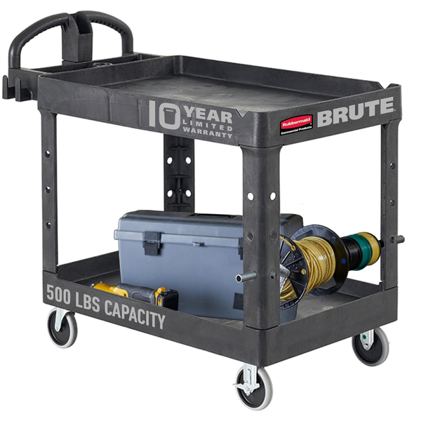 Rubbermaid Commercial Products 2-Shelf Utility Cart (500 Lbs Capacity)