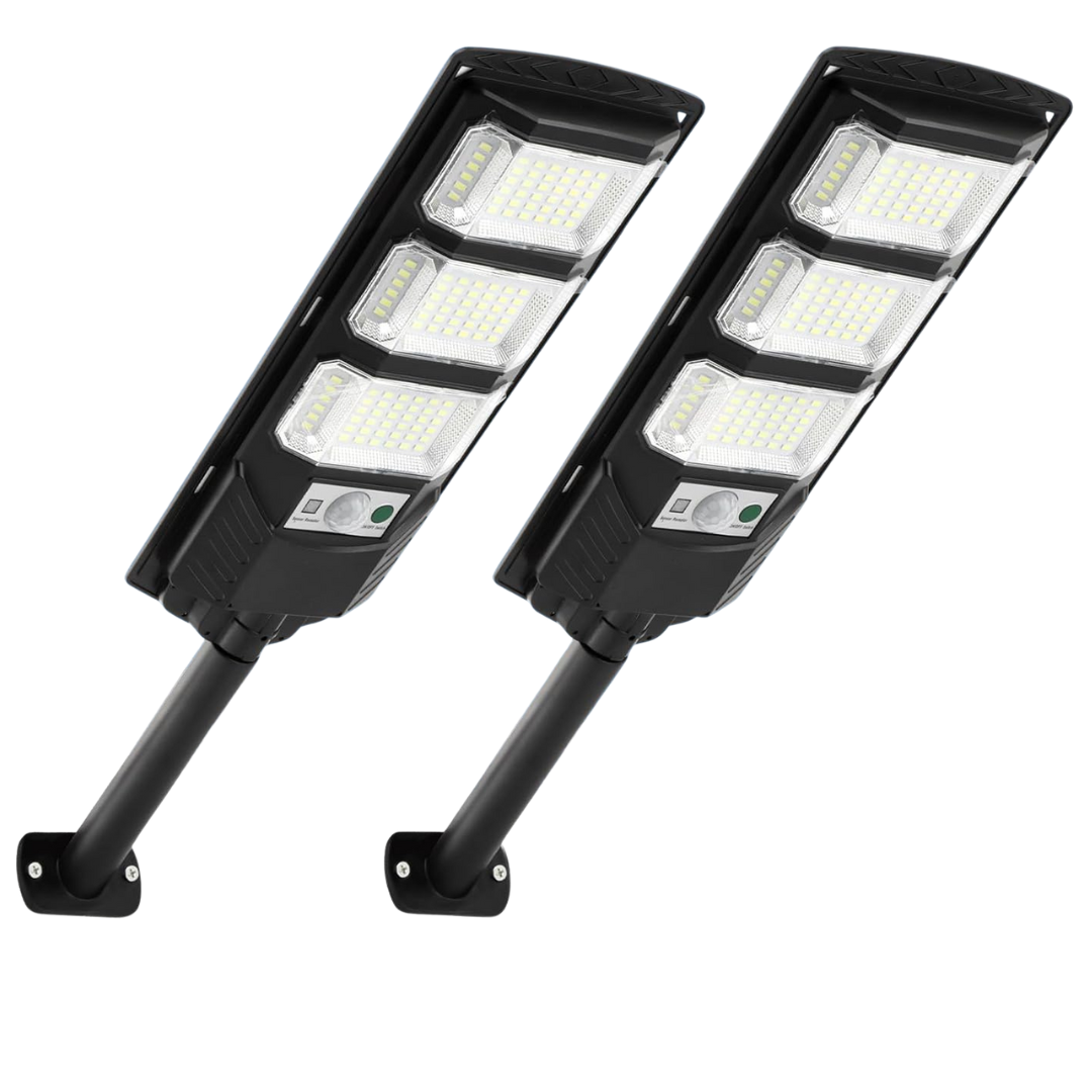 2-Pack 6500K Solar Street Lights w/Motion Sensor & Remote