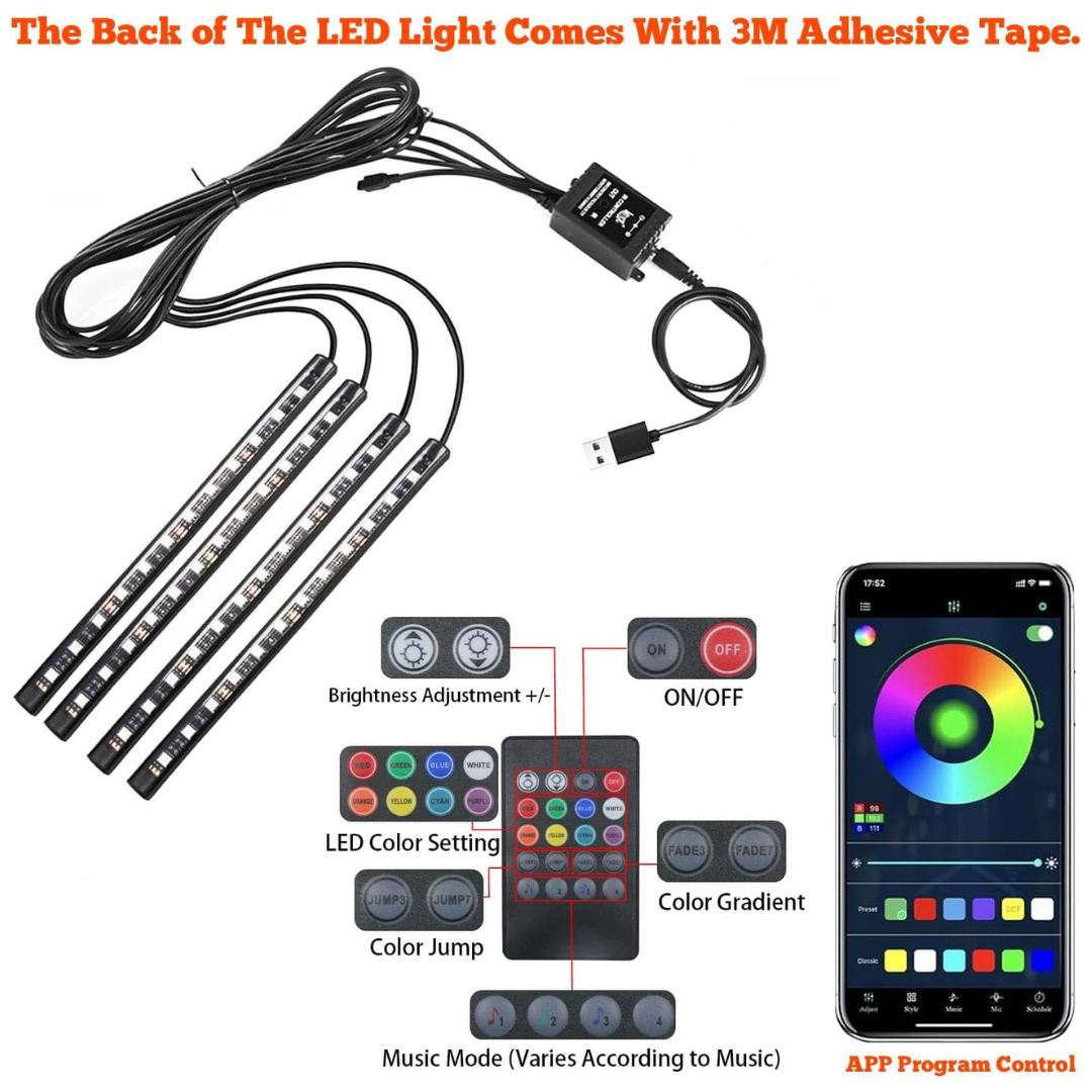 48 LED 3M Adhesive Backing Interior Car Lights