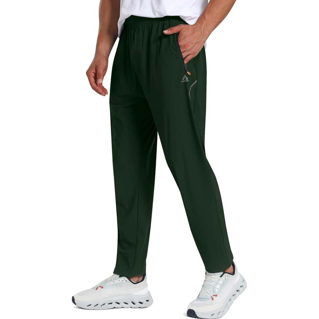 Lunturn Men's Stretch Athletic Fishing Pants with Zipper Pockets