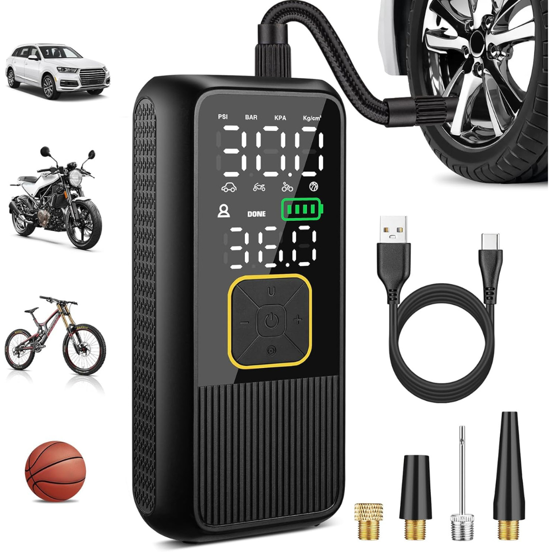 Pwperry Portable Tire Inflator 150 PSI Smart Air Compressor