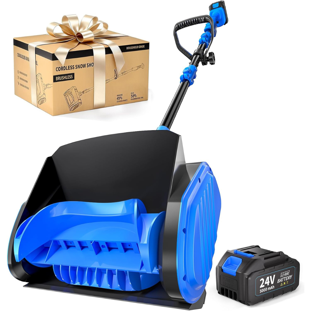 14.4" 24V 5.0Ah Electric Cordless Brushless Snow Blower