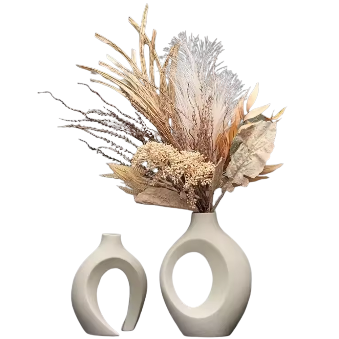Set of 2 Hollow Nordic Modern Ceramic Vase