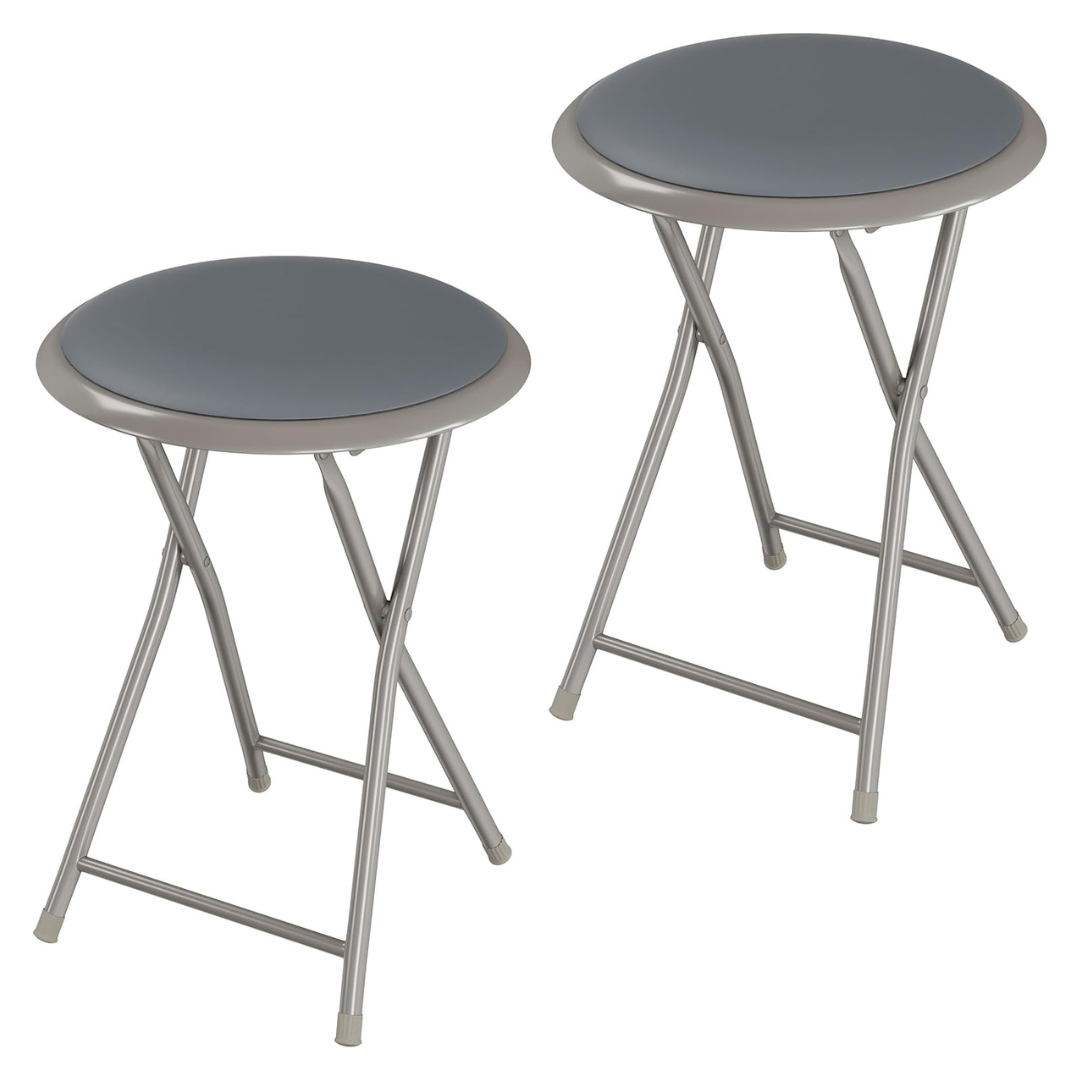 Set Of 2 18" Lavish Home Heavy-Duty 225lb Folding Bar Stools