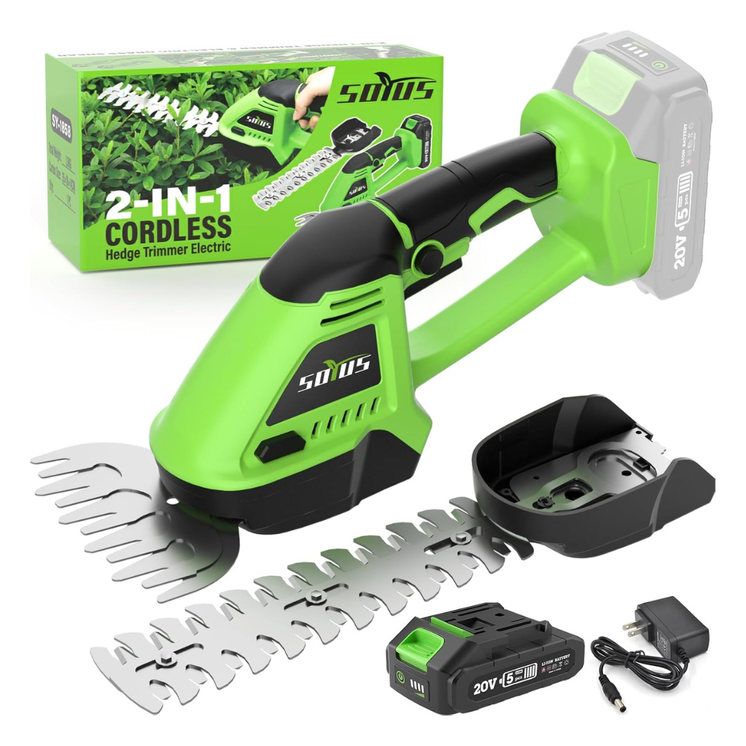 Soyus 2-In-1 Cordless Handheld Hedge Trimmer