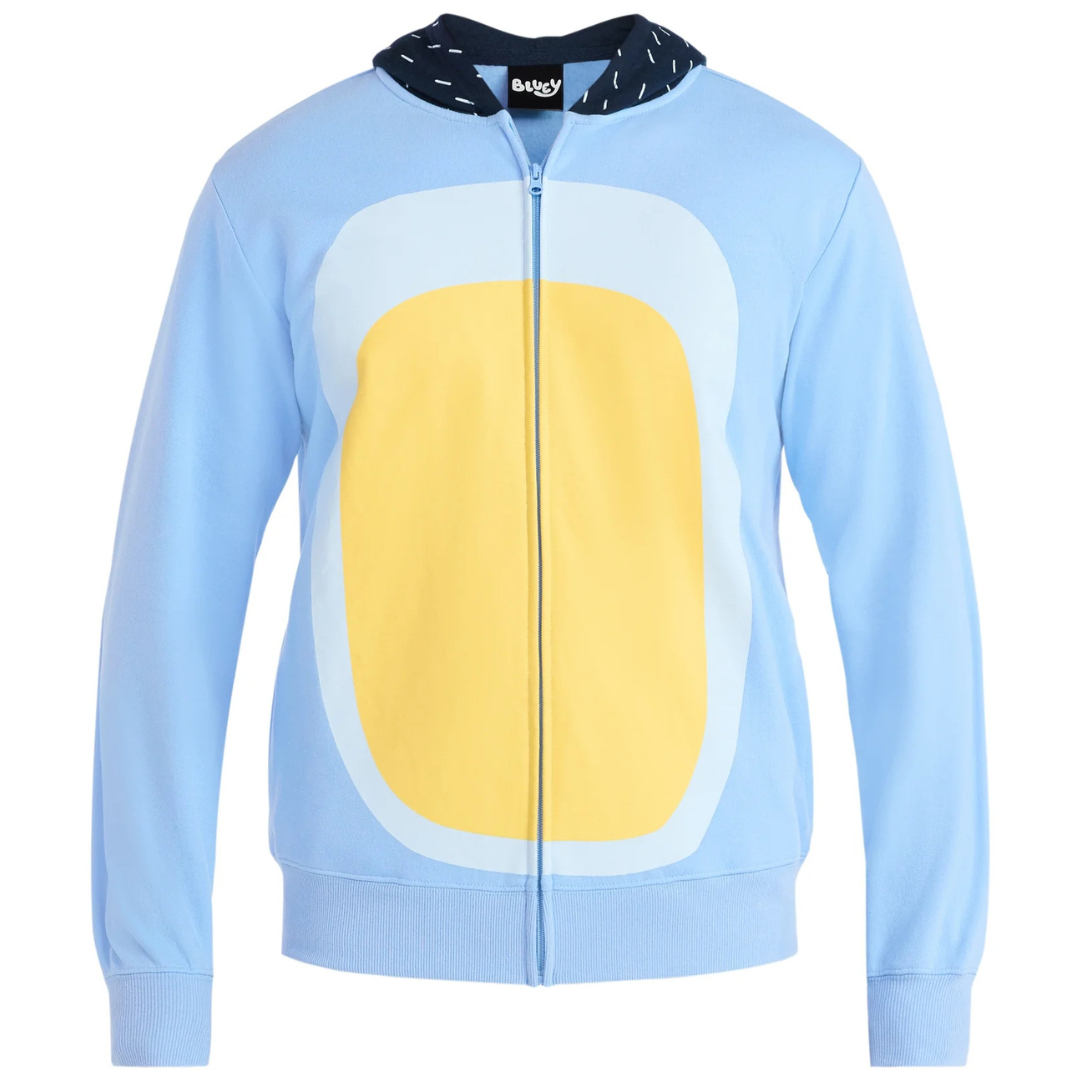 Bluey Men's And Big Men's Bandit Halloween Cosplay Zip Hoodie