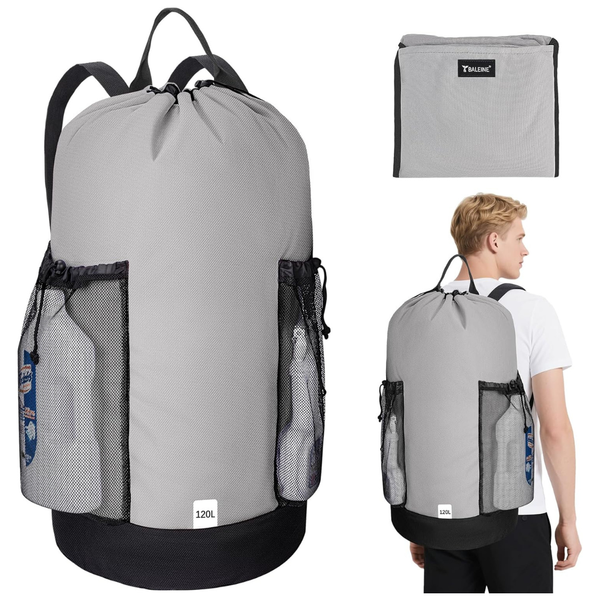 120L Large Laundry Bag Backpack With Shoulder Straps