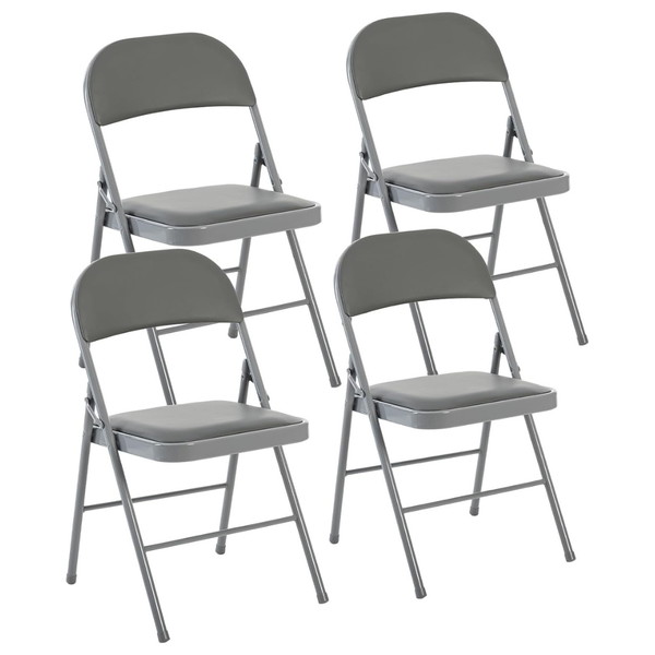 4-Pack PU Leather Portable Folding Dining Chiars Set