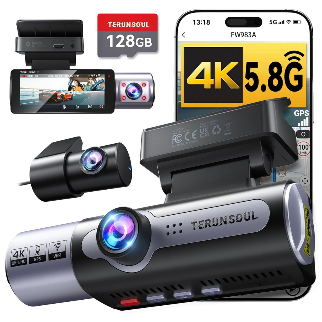 TERUNSOUl 4K Dash Cam Front And Rear