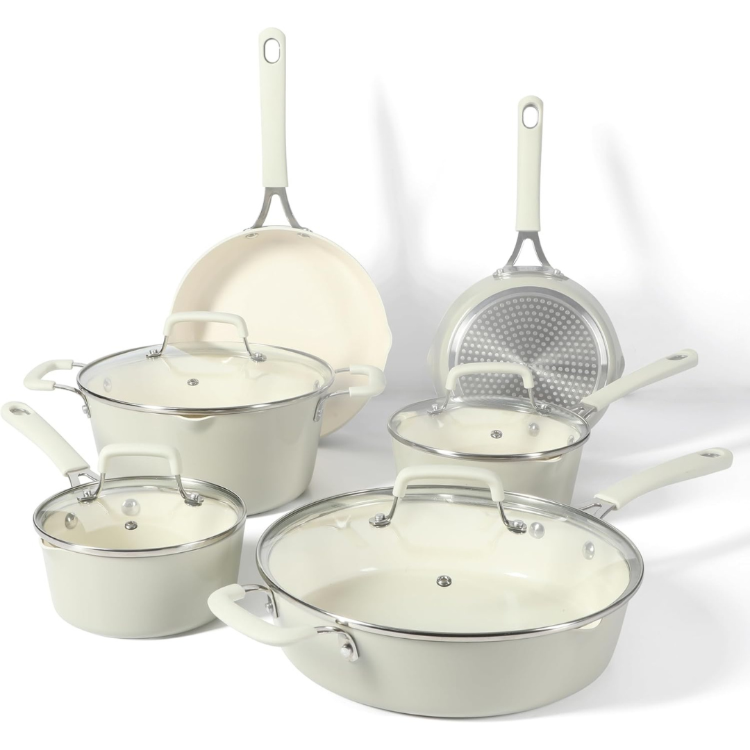 10-Piece Heathland Premium Nonstick PFA Free Ceramic Cookware Set