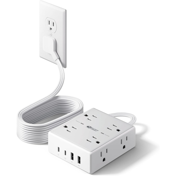 Surge Protector Power Strip 10' Extension Cord with Multiple Outlets