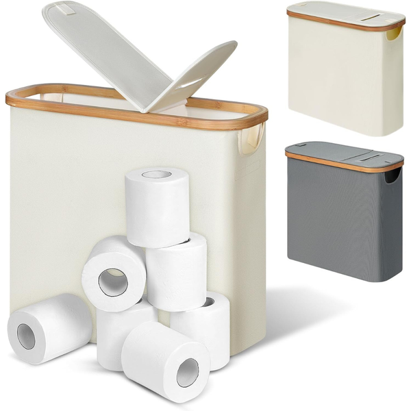 efluky 2-in-1 28L Toilet Paper Storage and Holder with Lid