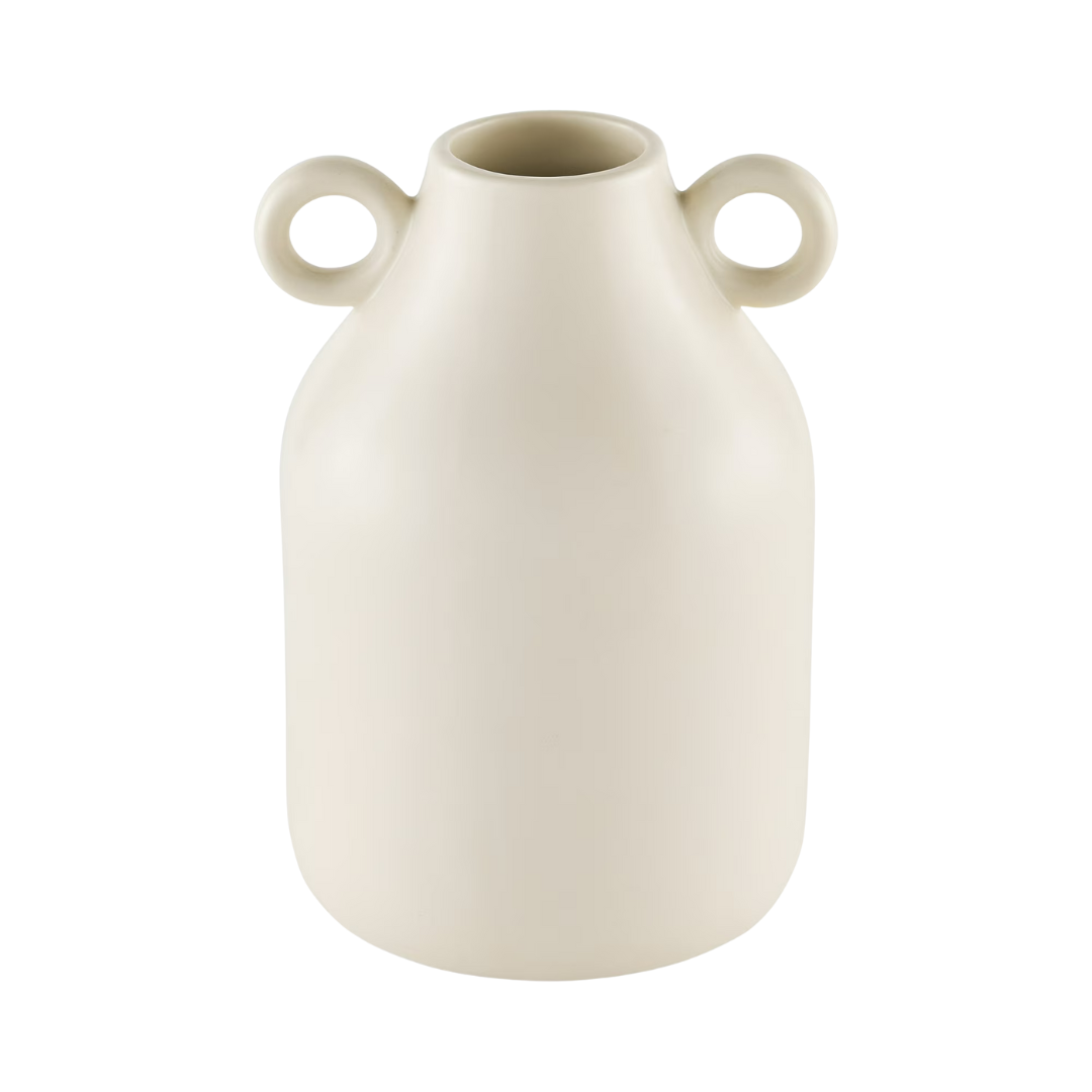 Mainstays By Becky G. & Alejandra 8" Ivory Ceramic Vase With Handles