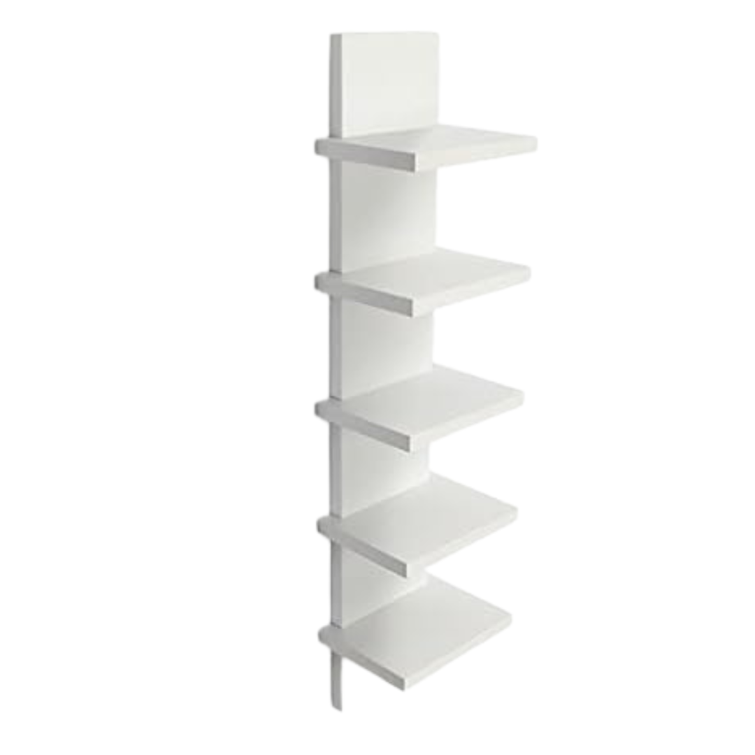 5-Tier Vertical Column Shelf Floating Tall Tower Wall Shelves