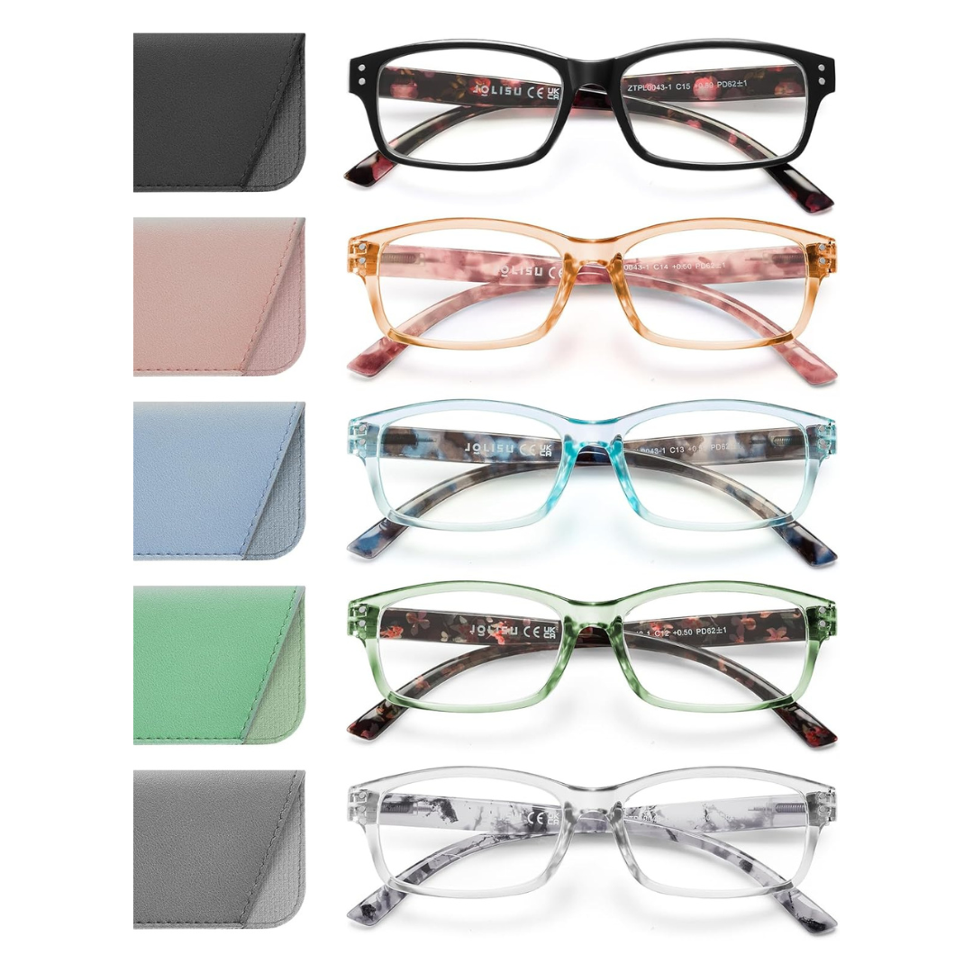 5-Pack Unisex Fashion Readers Computer Blue Light Blocking Reading Glasses