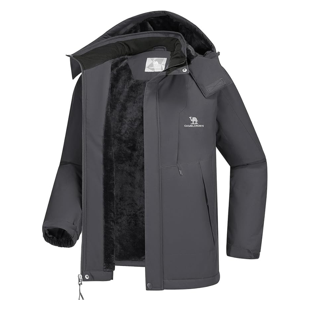 Camel Crown Men's Winter Coat Ski Jacket Fleece Lined Raincoat