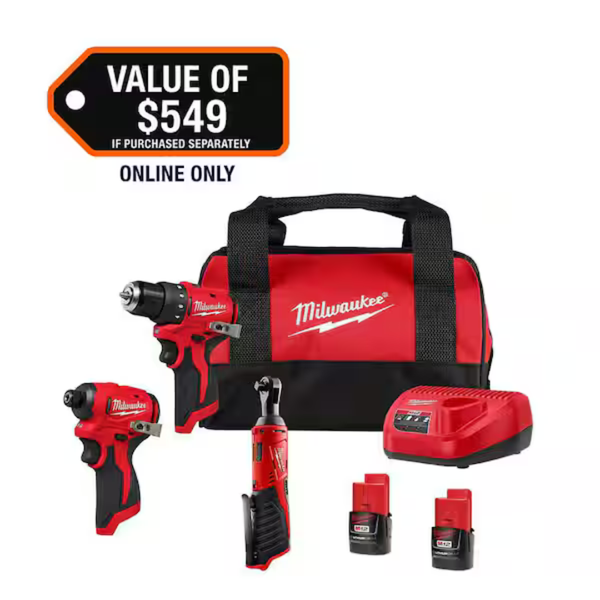 Milwaukee 12V 3/8" Brushless Cordless Drill/Driver Combo Kit