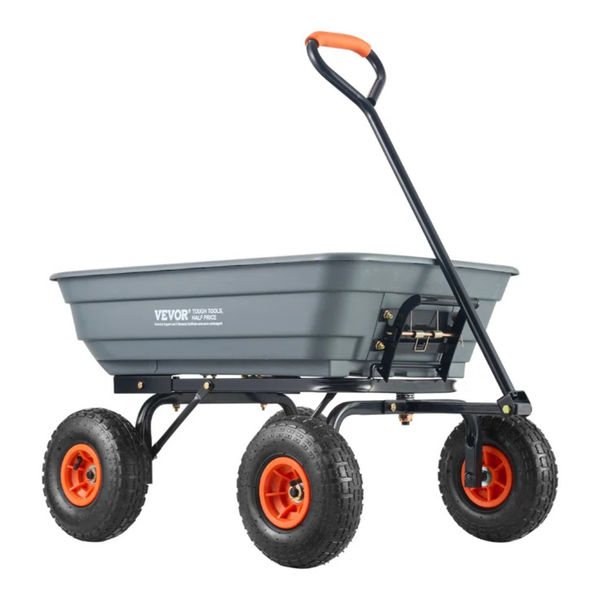 4-Cu-Ft Vevor Poly Garden Utility Dump Cart (600-Lb Capacity)
