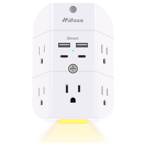5-Outlet Splitter & 4 USB Ports Surge Protector Outlet Extender