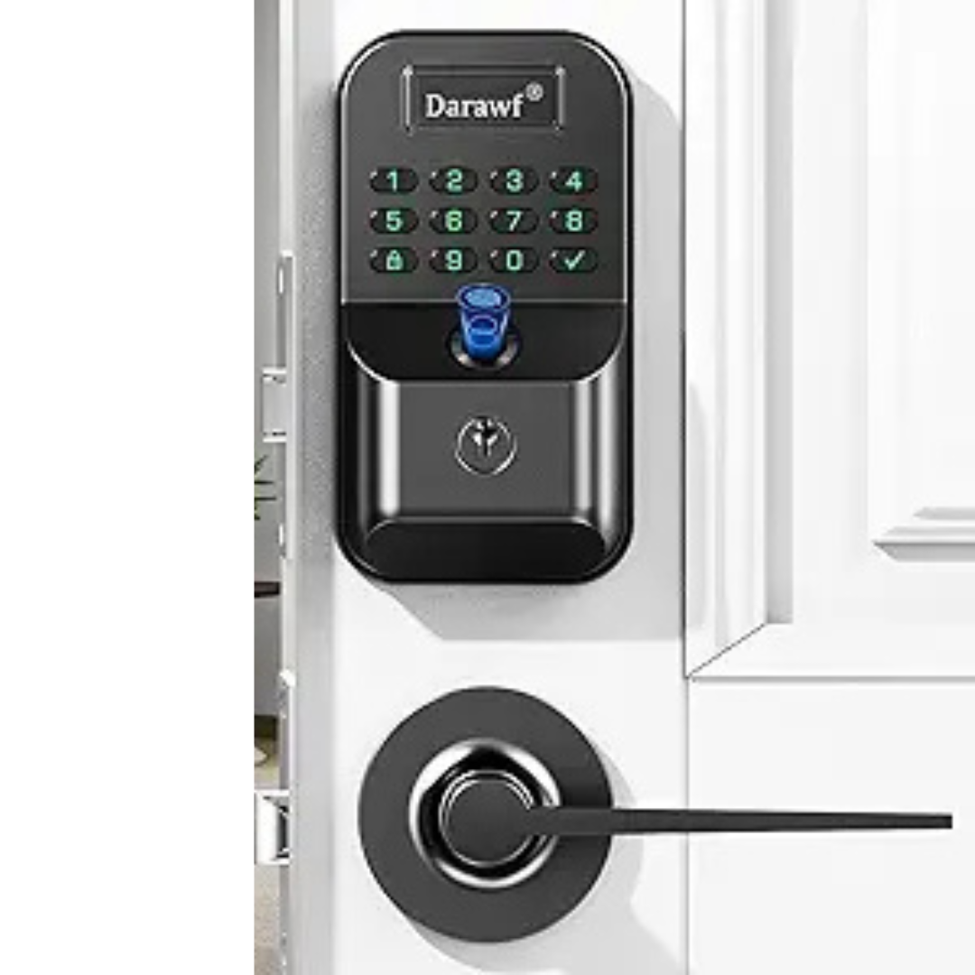 Keyless Entry Front Door Fingerprint Smart Lock Set with Keypad