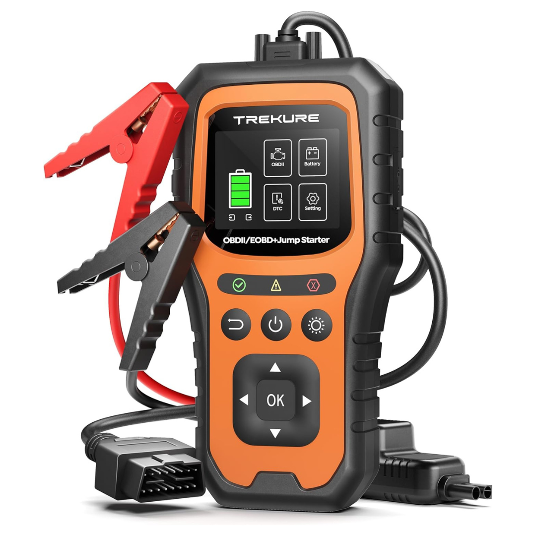 5000A 12V Car Battery Jump Starter w/ OBD2 Scanner (All Gas/10L Diesel)