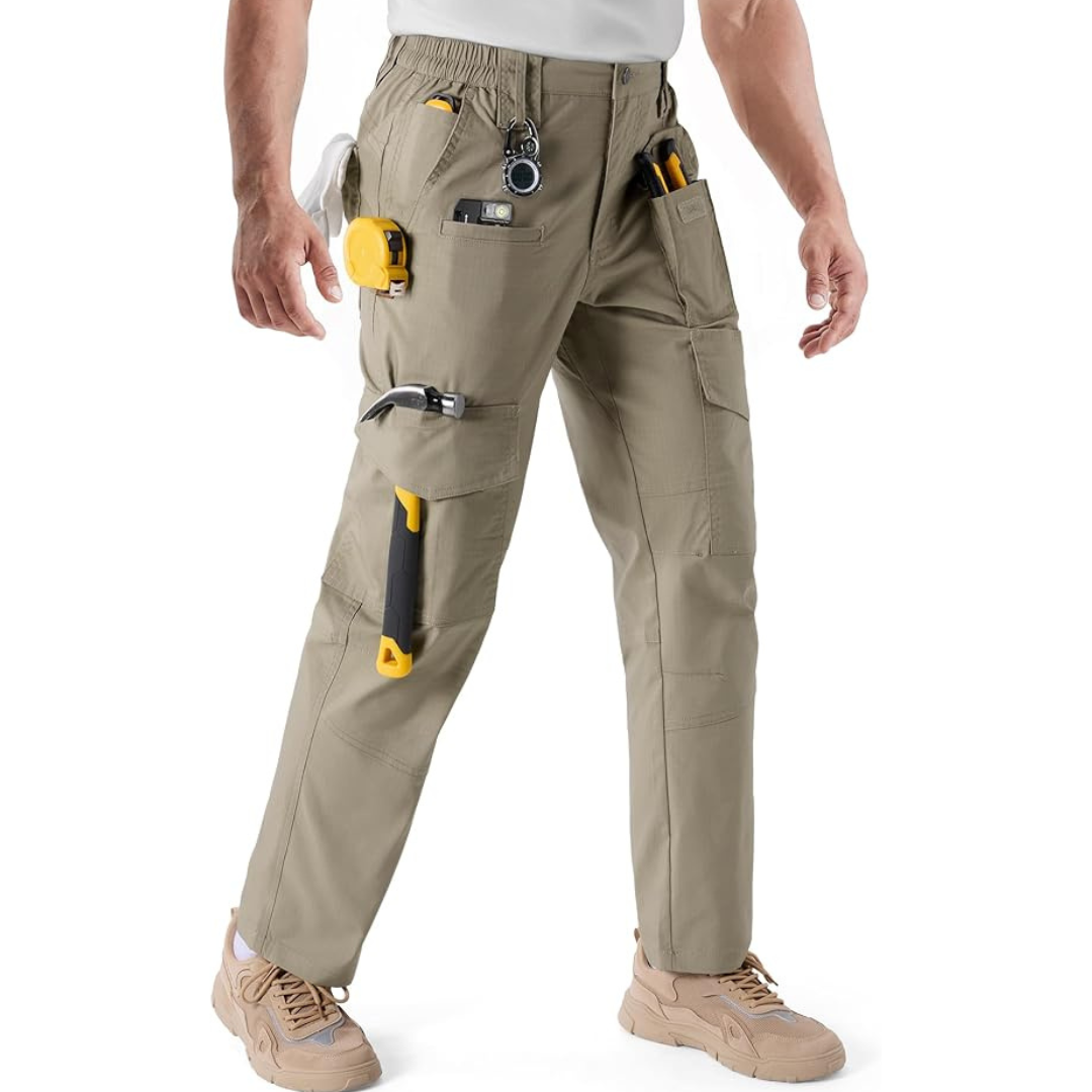 Men's Stretch Ripstop Tactical Cargo Pants with 10 Pockets