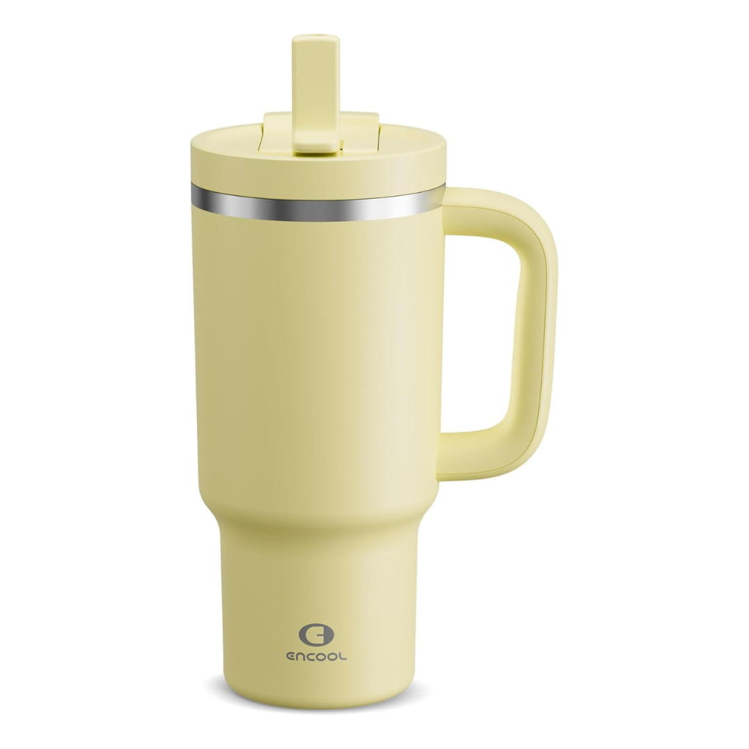 32oz Stainless Steel Insulated Tumbler with Handle and Straw