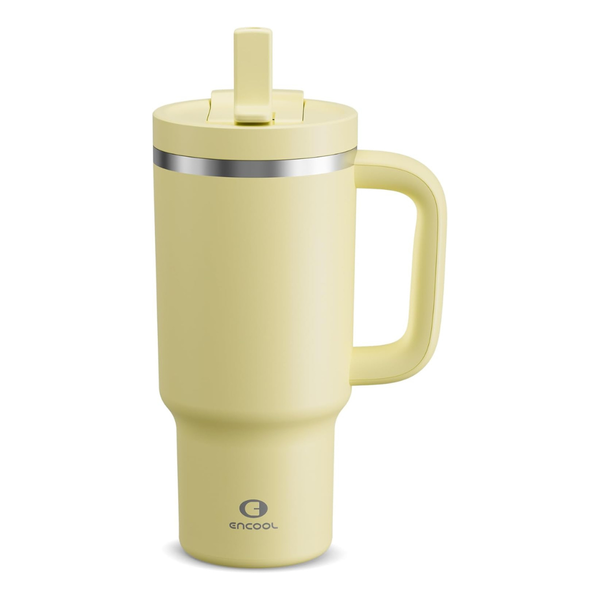 32oz Stainless Steel Insulated Tumbler with Handle and Straw