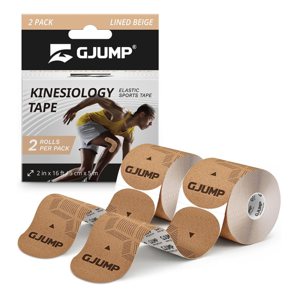 40-Count GJUMP Cotton Elastic Kinesiology Tape 2 Rolls Pack