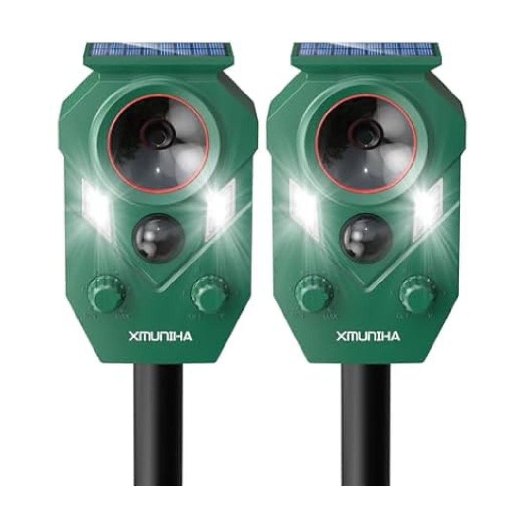 2-Pack Solar Ultrasonic Animal Repellent for Outdoor Yard Pest Control