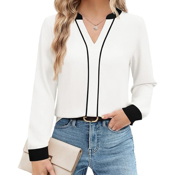 Women's V-Neck Casual Work Shirt (Various)