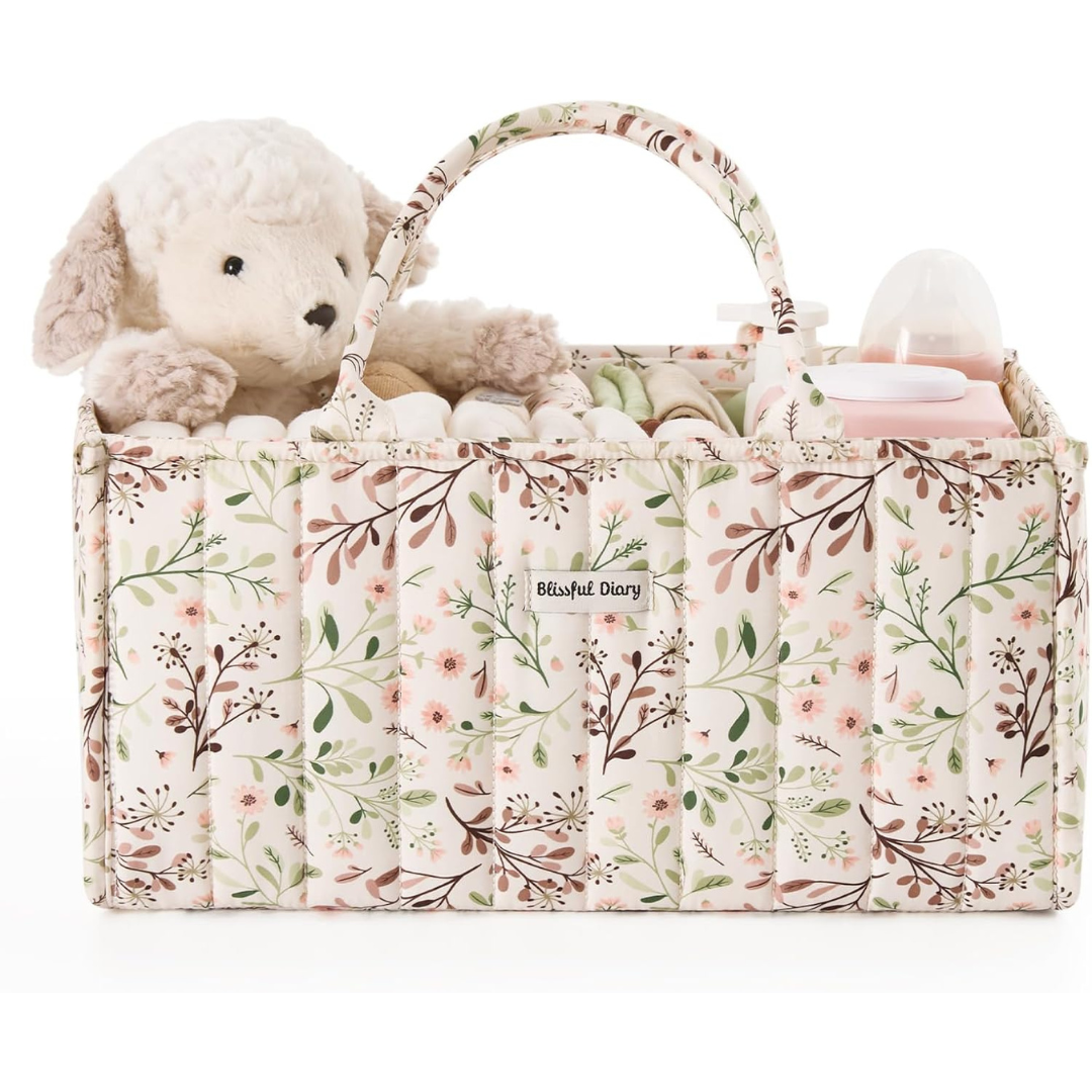 Blissful Diary Floral Diaper Caddy Organizer