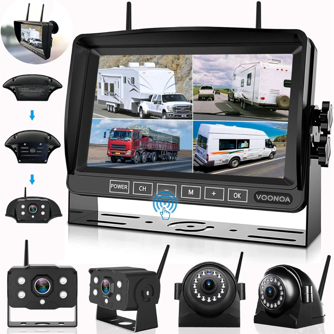 1080P IP69 Waterproof Night Vision Wireless RV Camera System