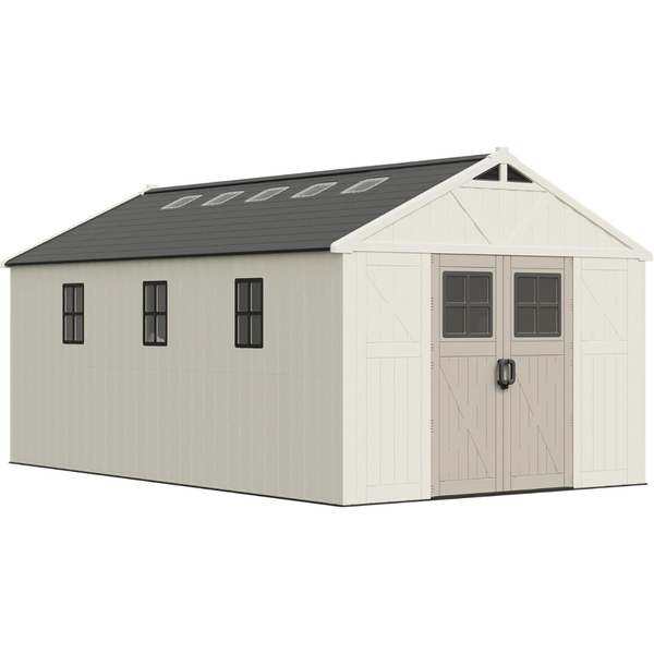 10' x 16' Greesum Plastic Outdoor Storage Shed w/ Floor & Lockable Door