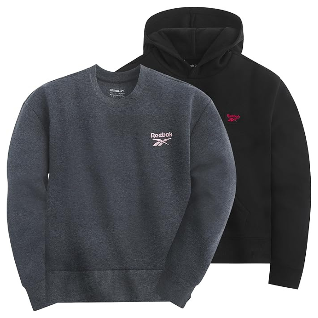 2-Pack Reebok Girl's Fashion Crewneck Sweatshirts