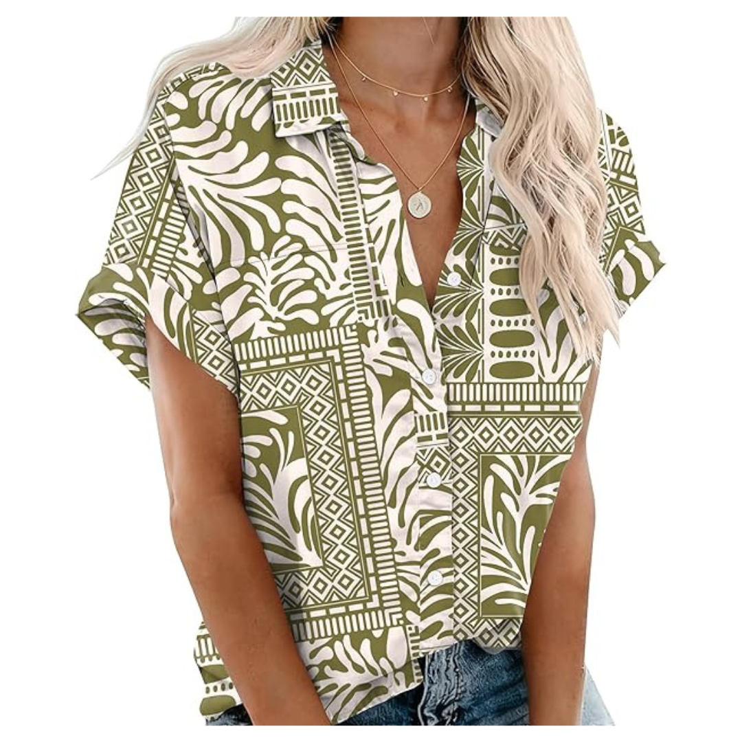 Womens Casual Printed Button-Down Shirts (Various)